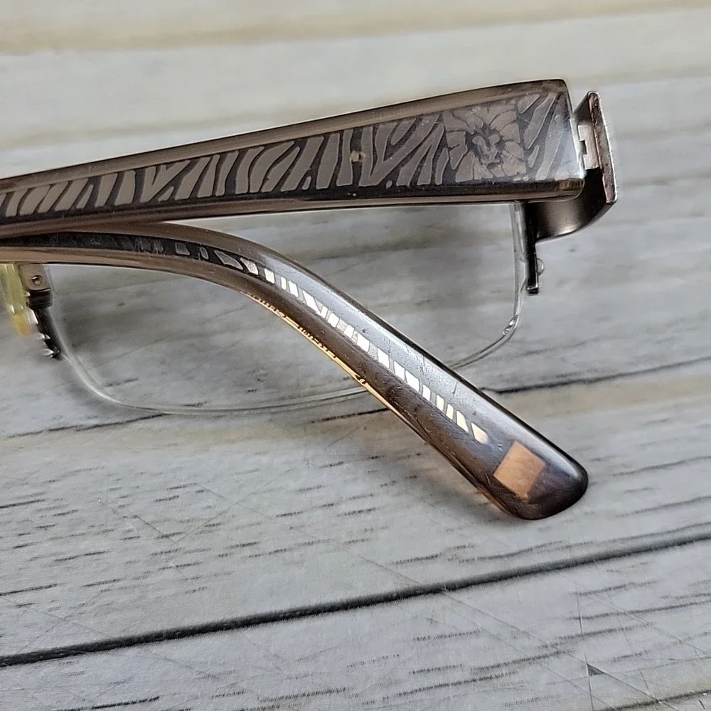 Anne Klein AK5003 Eyeglasses 208‎ Mocha 50-17-140 Flex Hinges Half Rim Frames